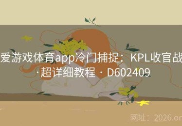 爱游戏体育app冷门捕捉：KPL收官战·超详细教程 · D602409