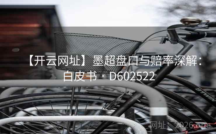 【开云网址】墨超盘口与赔率深解：白皮书 · D602522